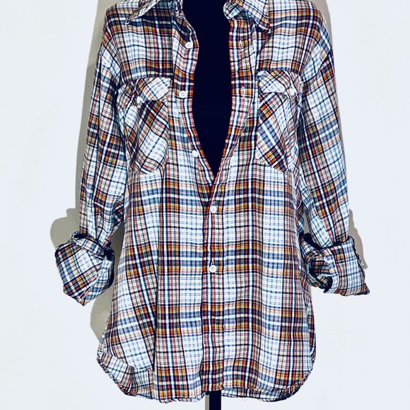 Vintage 70's Levi's, Plaid, Long Sleeve, Button Down Shirt - Picture 2 of 2